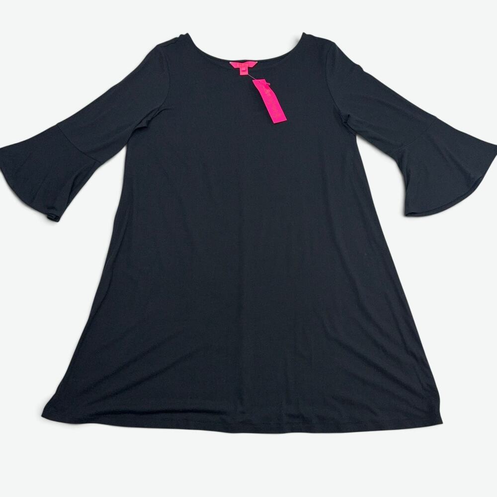 Lilly Pulitzer Ophelia Dress Womens XL Black Bell Sleeve Pullover NWT